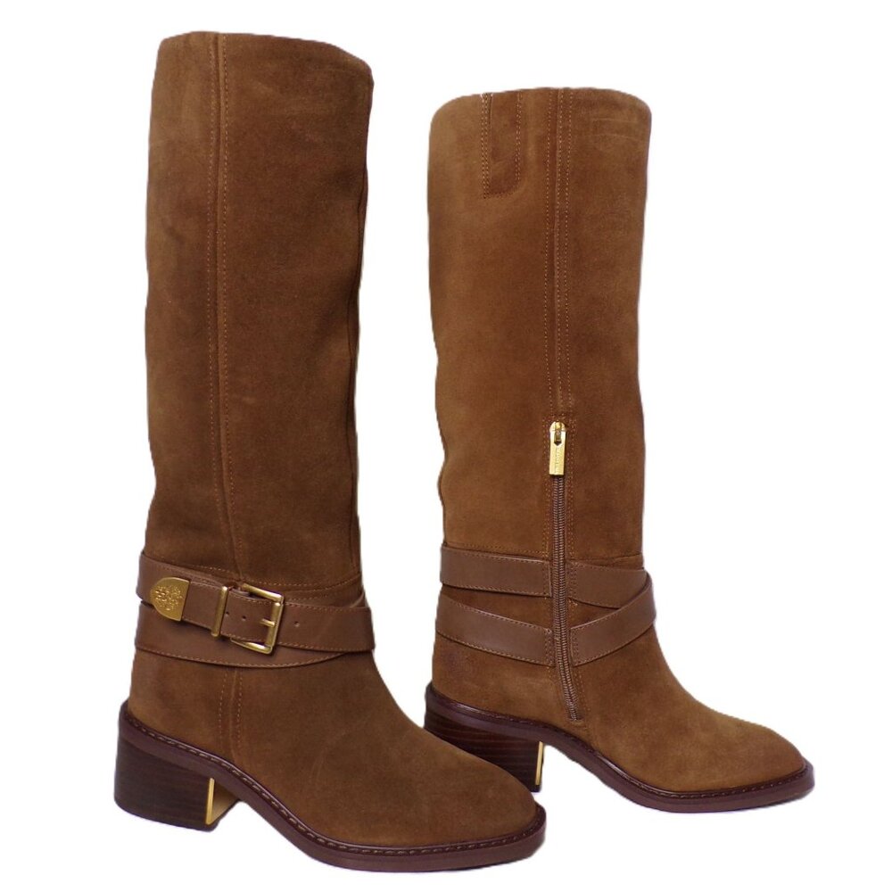 🆕 VINCE CAMUTO Gini Tall Knee High Riding Boot 7.5 Brown Suede - Picture 7 of 15